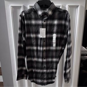 Croft & Barrow Gray & White Long Sleeve Flannel Shirt Size S NWT